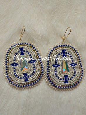 Blue and white hourglass - Cheyenne Heart Designs