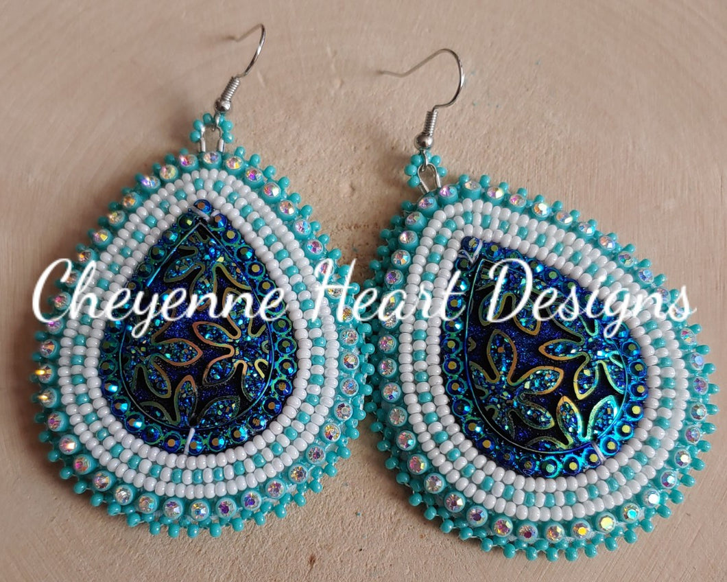 Turquoise Starlight teardrop earrings - Cheyenne Heart Designs