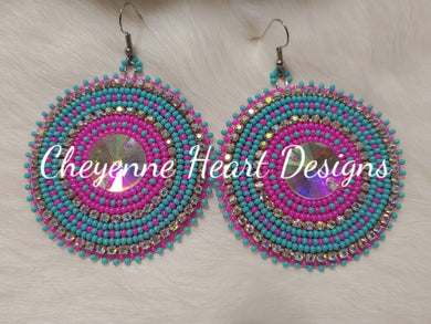 Pink Turquoise Halo - Cheyenne Heart Designs