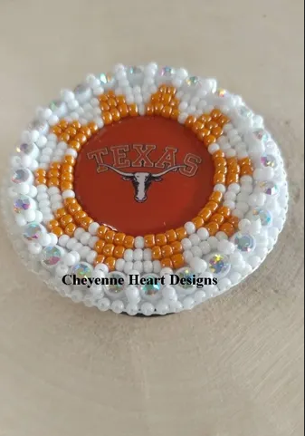 Texas Longhorns star beaded cell phone holder - Cheyenne Heart Designs