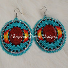 Load image into Gallery viewer, Sunset Beaded Earrings - Cheyenne Heart Designs
