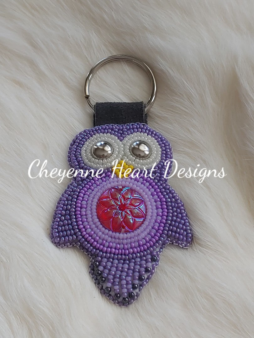 Beaded Owl Keychain - Cheyenne Heart Designs